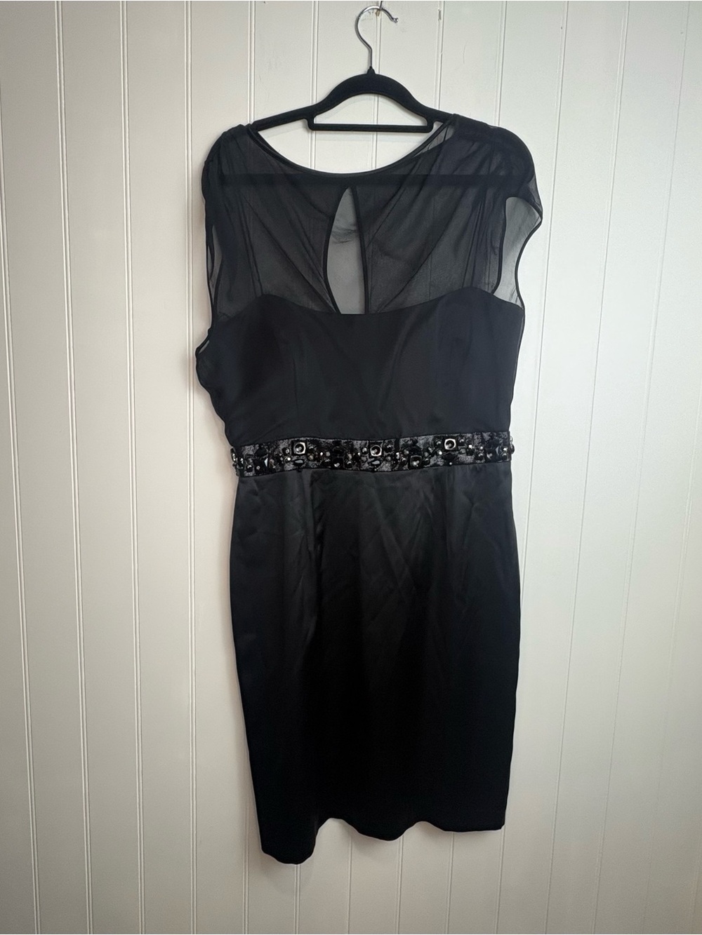 Hoglund New York Black Beaded Mesh Cocktail Dress Size 8 - Picture 9 of 9